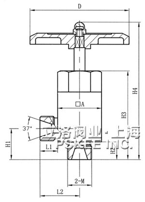 ZF-T型高压截止阀尺寸图