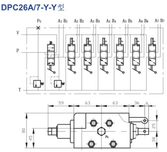 DPC26A/7-Y-Y型下车多路阀尺寸图