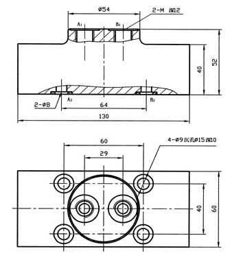 F42型双向液压锁尺寸图