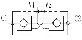 DPOCD管式双向液压锁图形符号