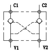 BLV-04/21-L/B-YT 管式双向液压锁图形符号