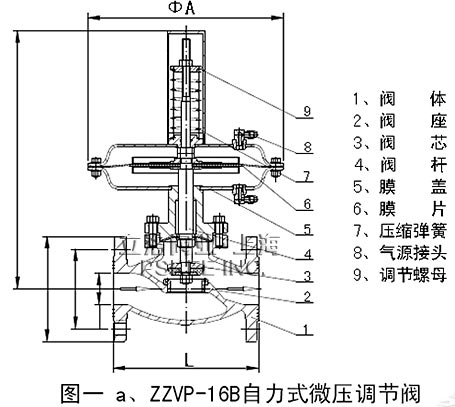 ZZYP-16B自力式微压调节阀结构图